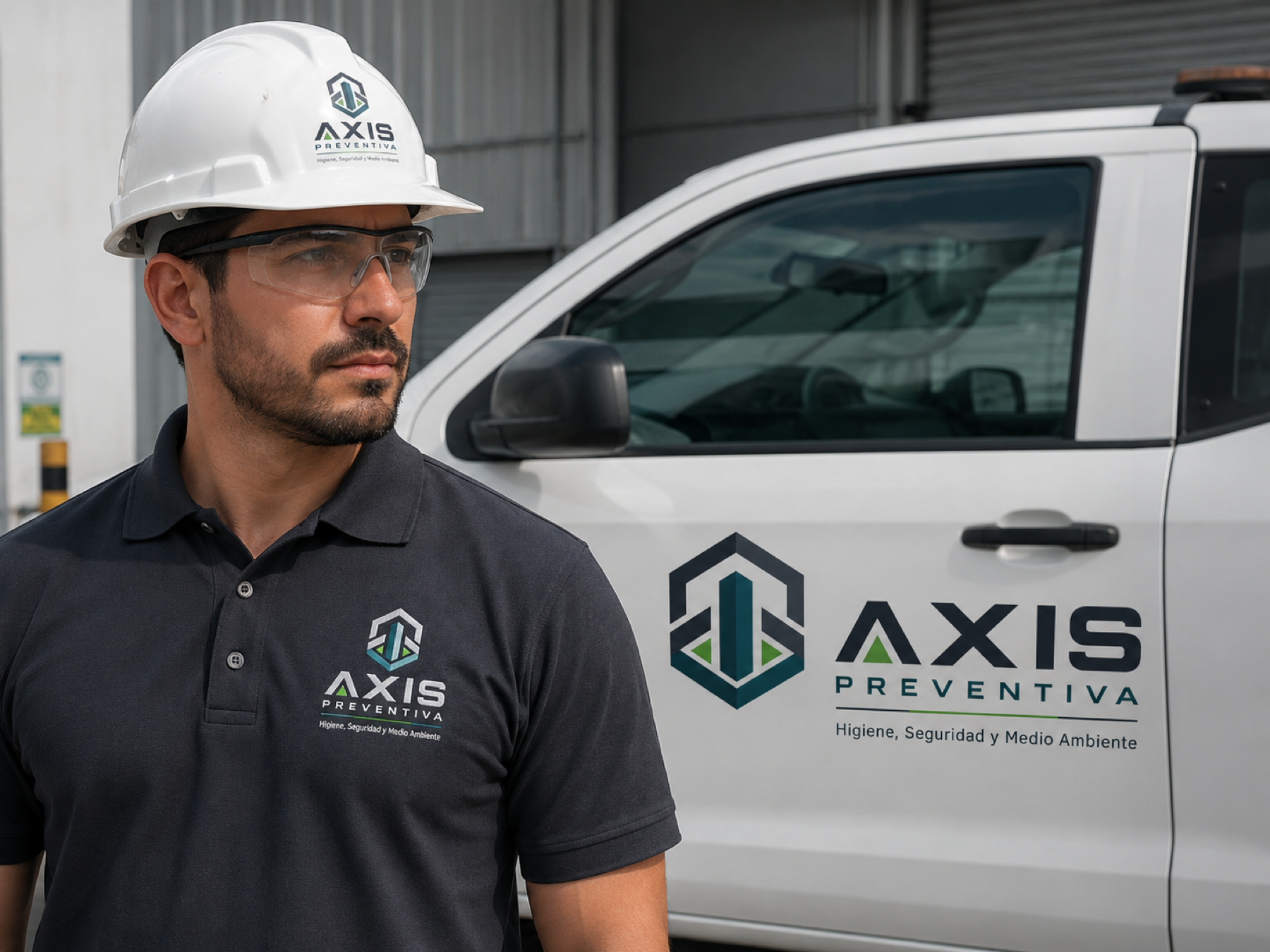 Profesional de AXIS PREVENTIVA equipado para una visita técnica en campo
